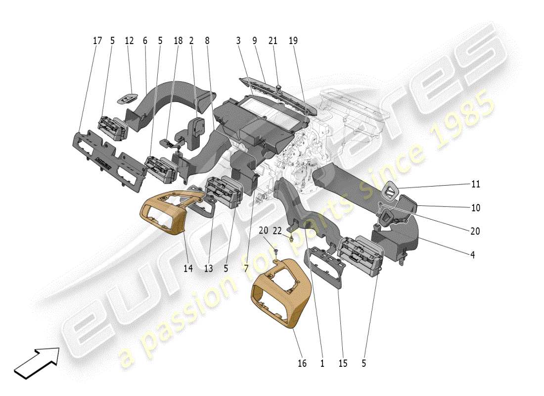 maserati mc20 (2024) a/c unit: diffusion part diagram