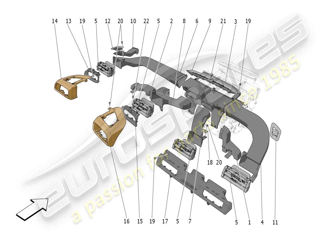 maserati mc20 (2024) a/c unit: diffusion part diagram