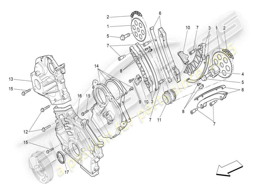 maserati ghibli (2021) timing part diagram