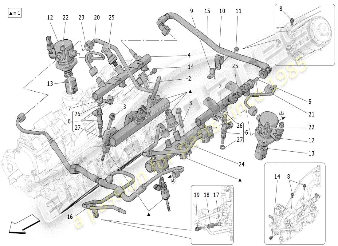 maserati mc20 (2024) fuel pumps and connection lines part diagram