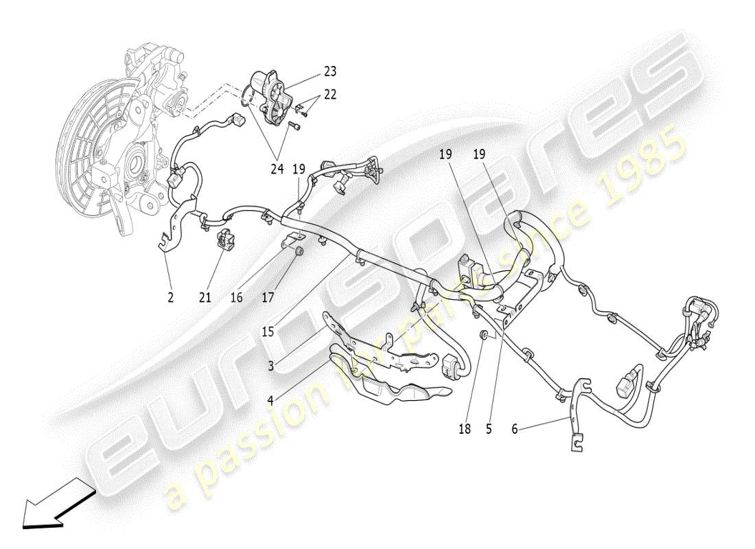 maserati ghibli (2021) parking brake part diagram