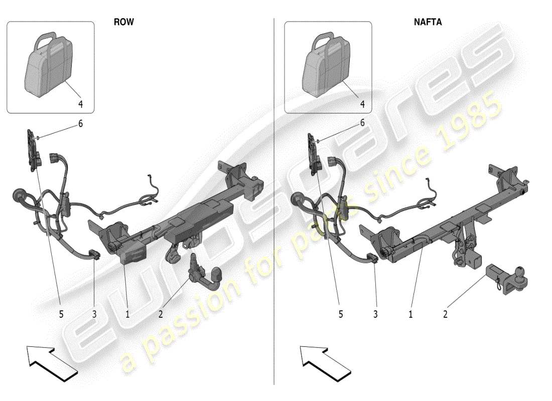 maserati grecale modena (2023) standard provided parts diagram