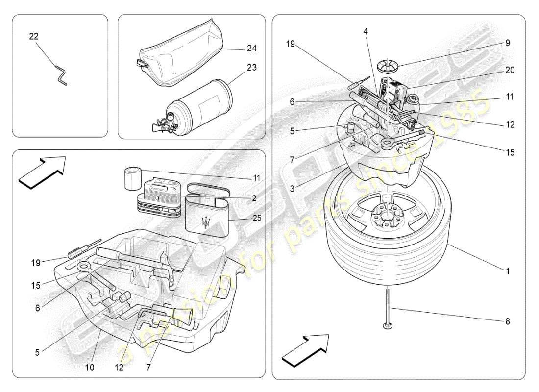 maserati ghibli (2019) standard provided part diagram