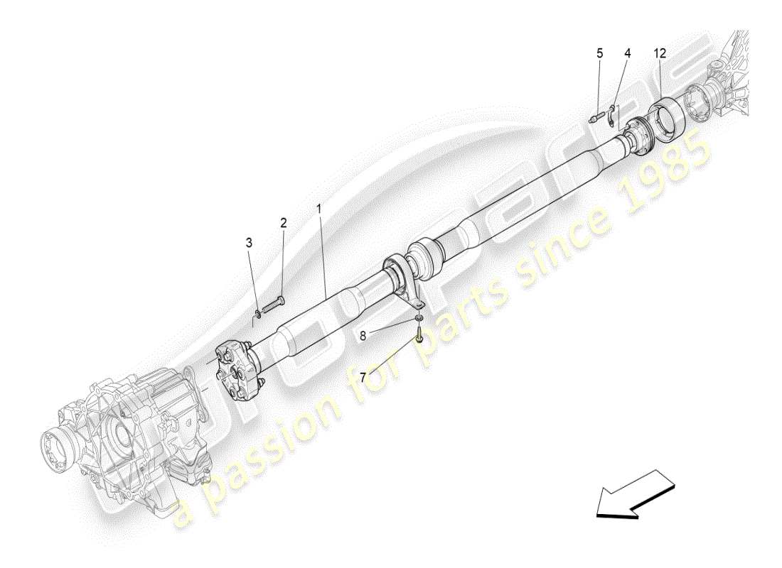 maserati ghibli (2020) transmission shaft part diagram