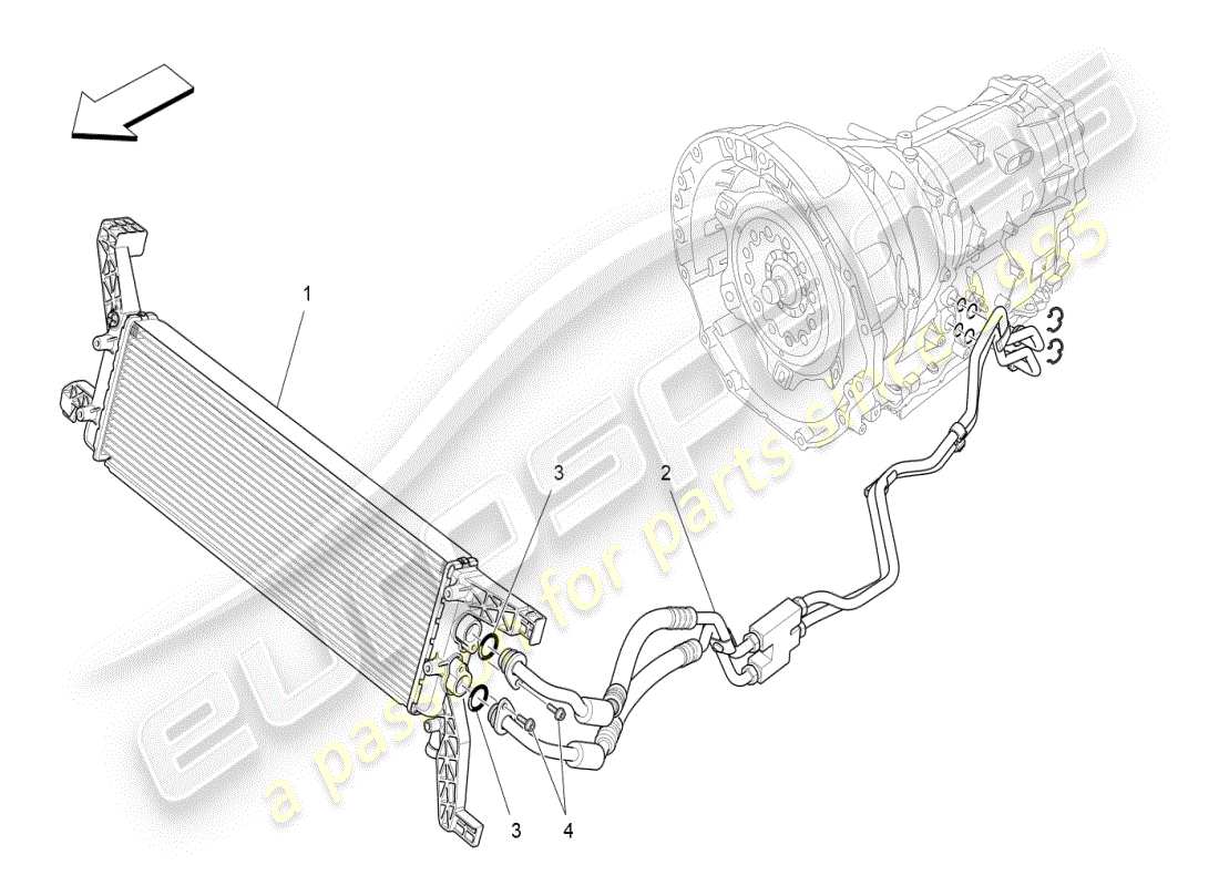 maserati ghibli (2019) lubrication and gearbox oil cooling part diagram