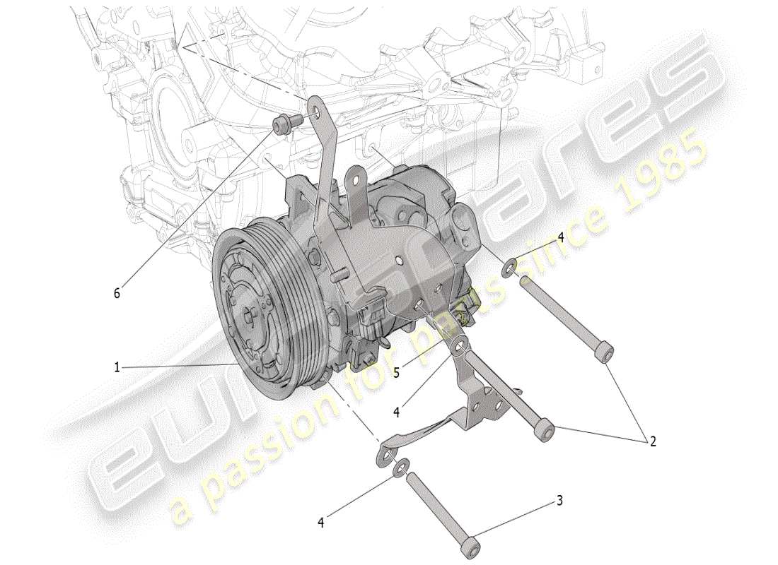 maserati mc20 (2024) a/c unit: engine compartment devices part diagram