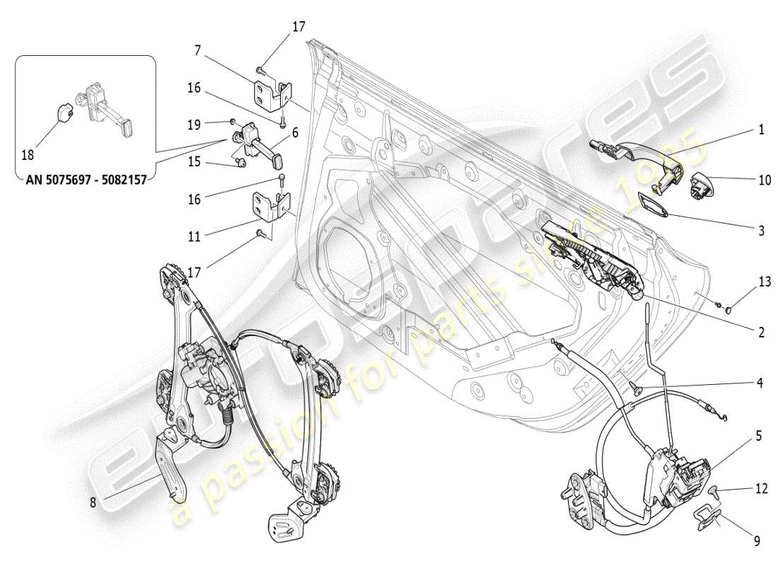 a part diagram from the maserati ghibli (2017 onwards) parts catalogue