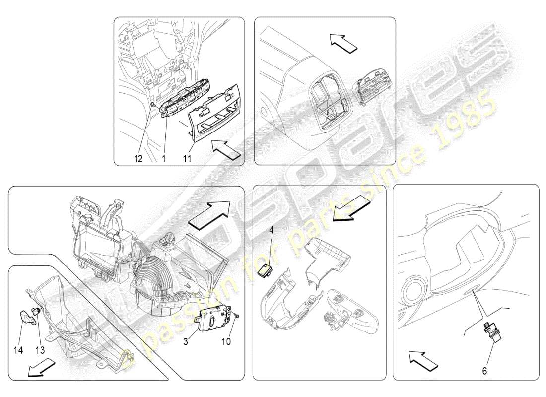 a part diagram from the maserati ghibli (2017 onwards) parts catalogue