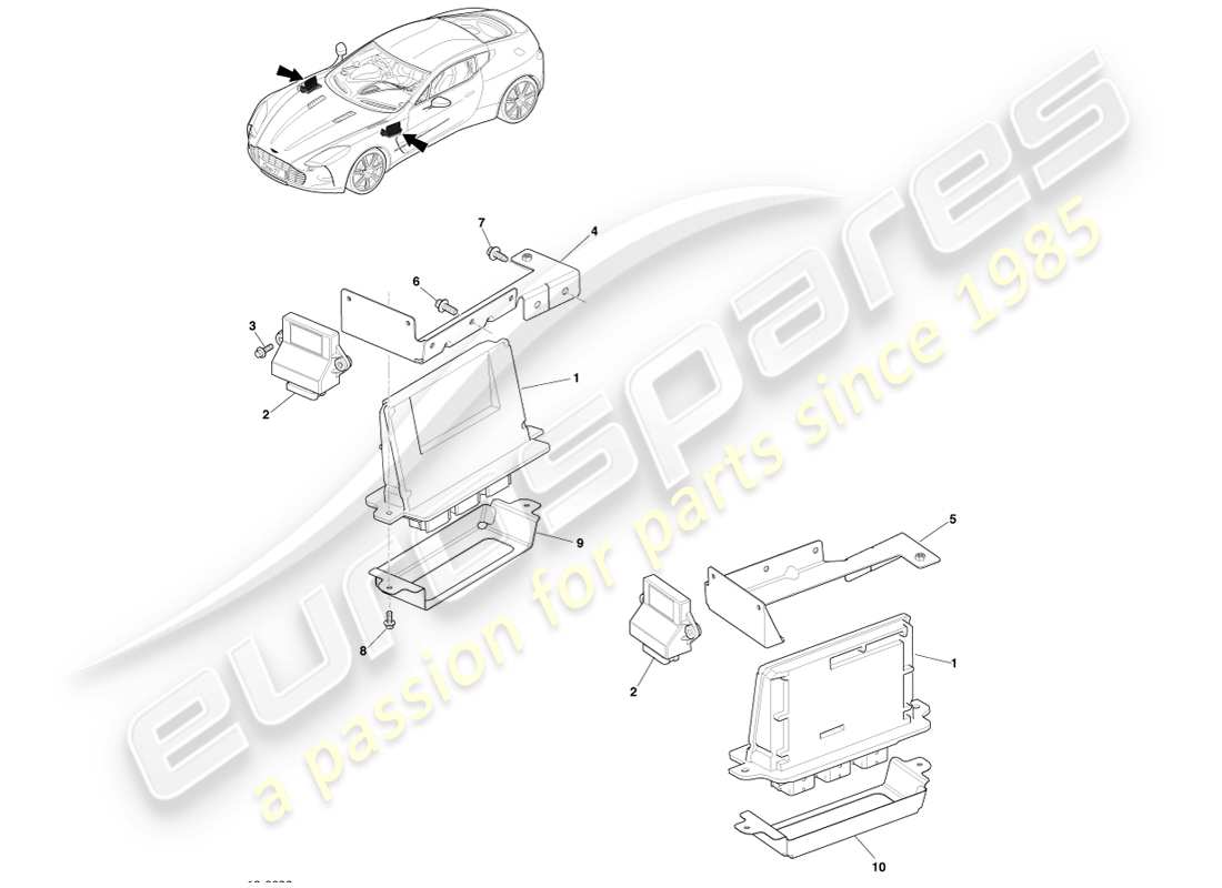 VIEW PARTS DIAGRAMS FROM THE ASTON MARTIN ONE-77 PARTS CATALOGUE a part diagram from the aston martin one-77 parts catalogue