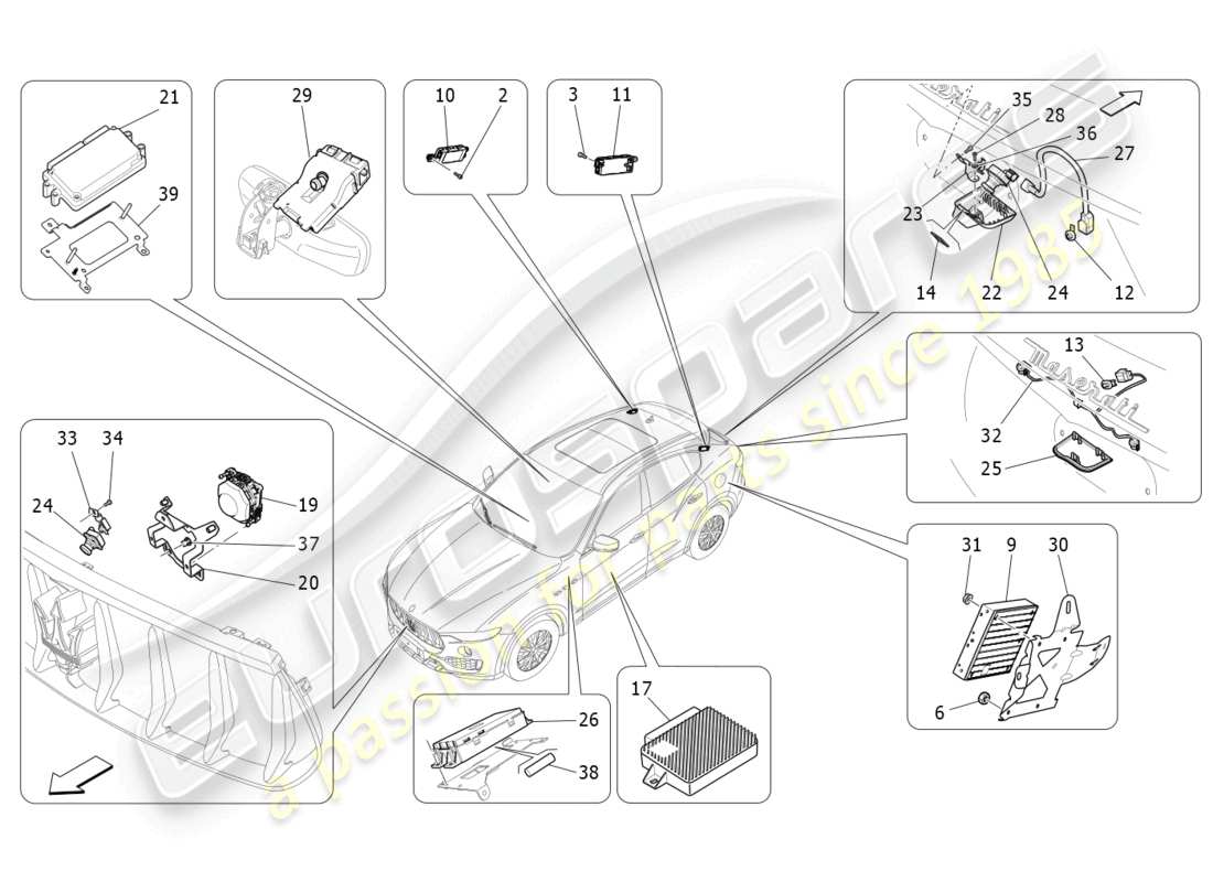 maserati levante gt (2022) it system parts diagram