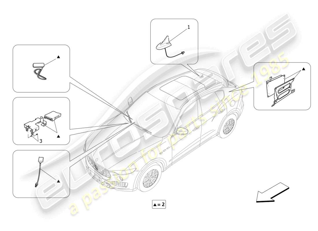 a part diagram from the maserati levante zenga (2020) parts catalogue