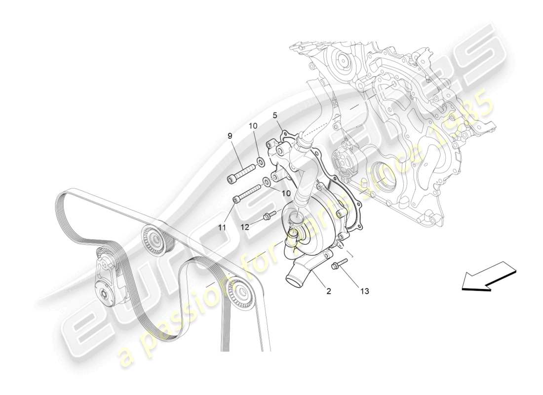a part diagram from the maserati ghibli (2014-2016) parts catalogue
