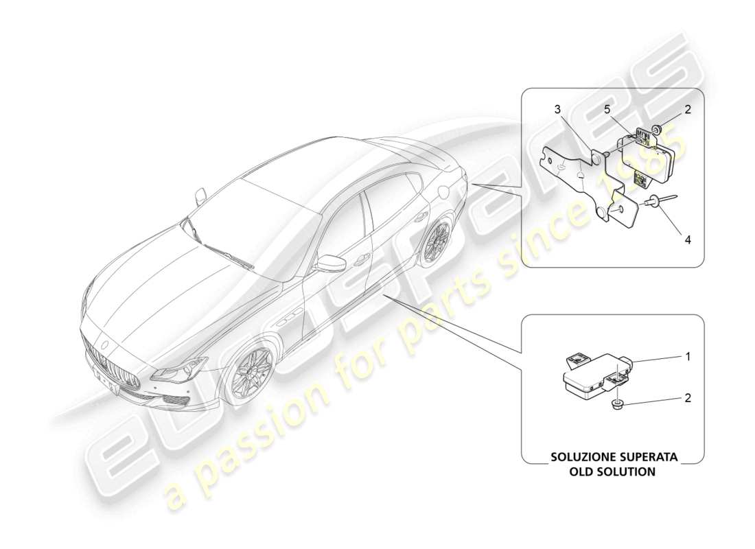 a part diagram from the maserati quattroporte m156 (2017 onwards) parts catalogue