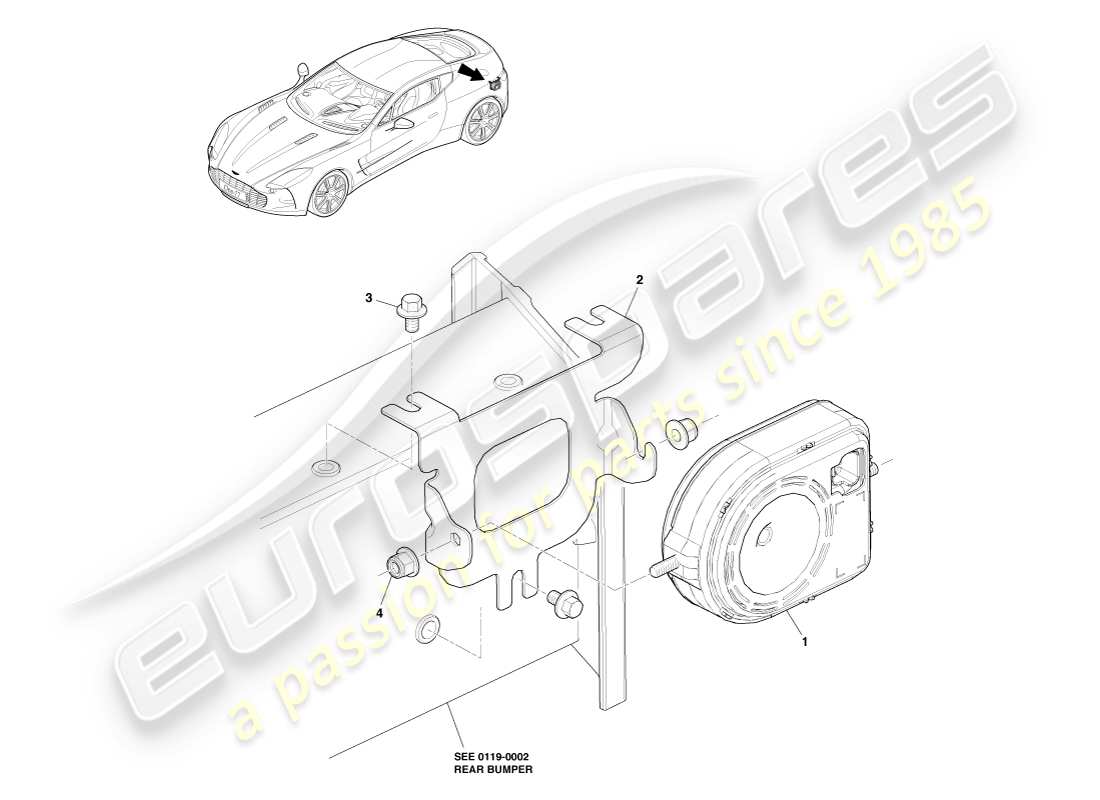 a part diagram from the aston martin one-77 parts catalogue