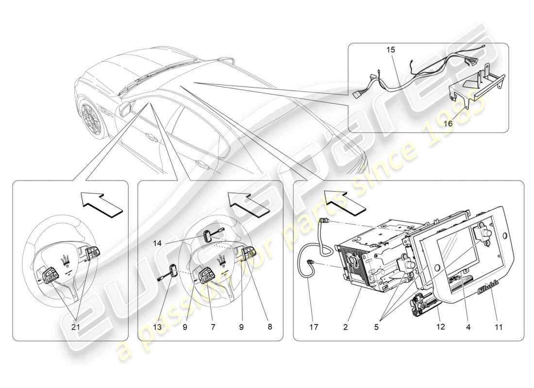 a part diagram from the maserati ghibli (2014-2016) parts catalogue