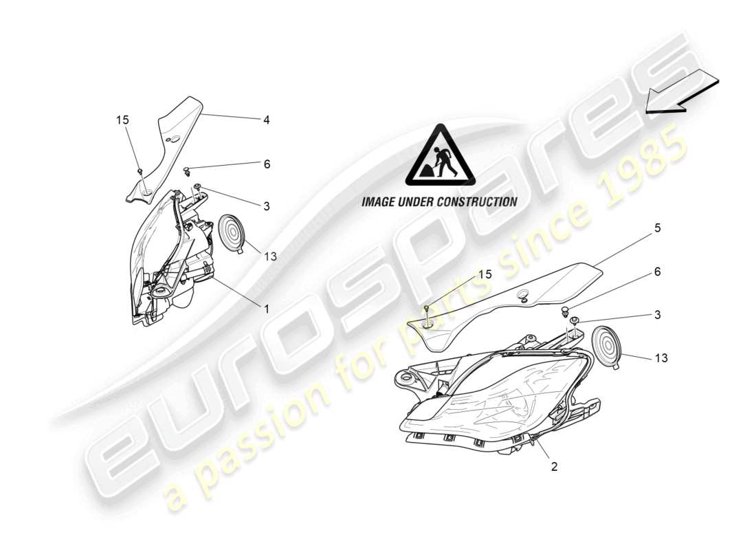 a part diagram from the maserati quattroporte m156 (2017 onwards) parts catalogue