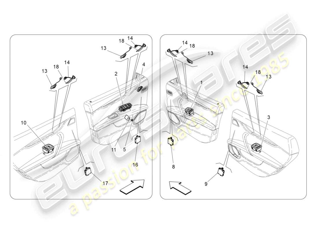 a part diagram from the maserati ghibli (2014-2016) parts catalogue