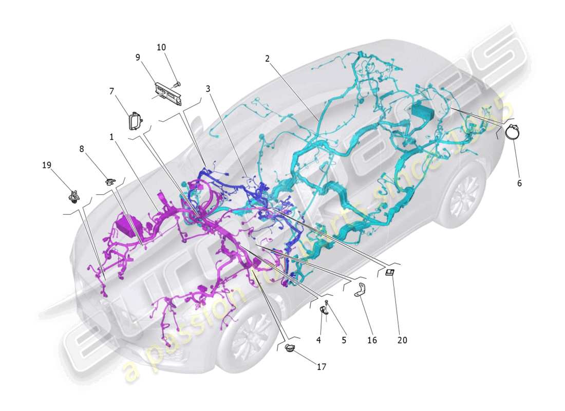 a part diagram from the maserati levante trofeo (2020) parts catalogue