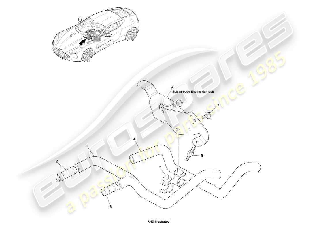 a part diagram from the aston martin one-77 parts catalogue