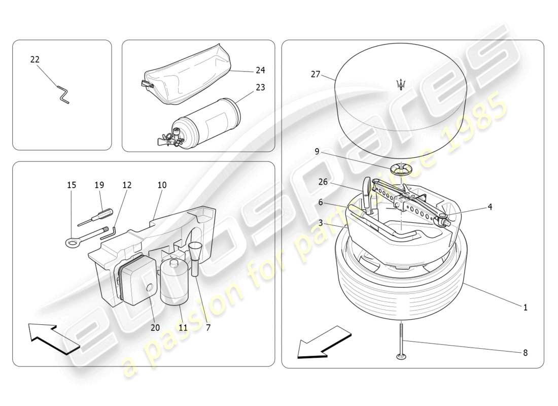 a part diagram from the maserati ghibli fragment (2022) parts catalogue