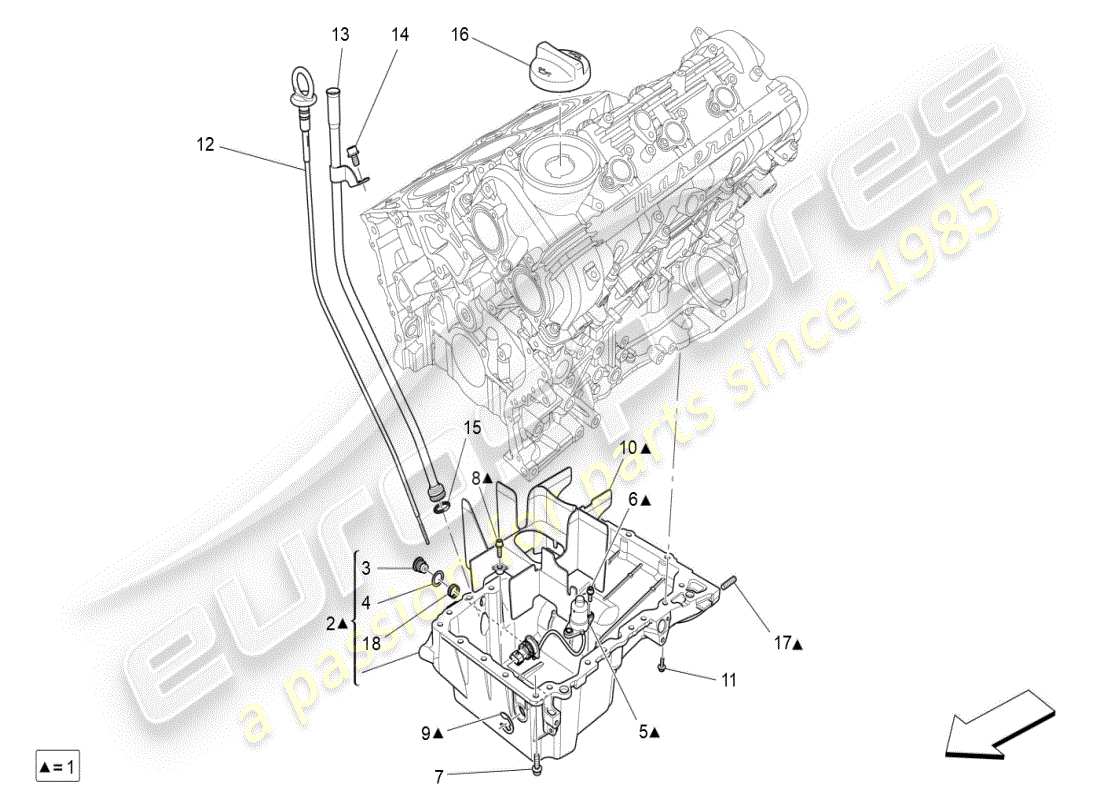 maserati ghibli (2021) lubrication system: circuit and collection part diagram