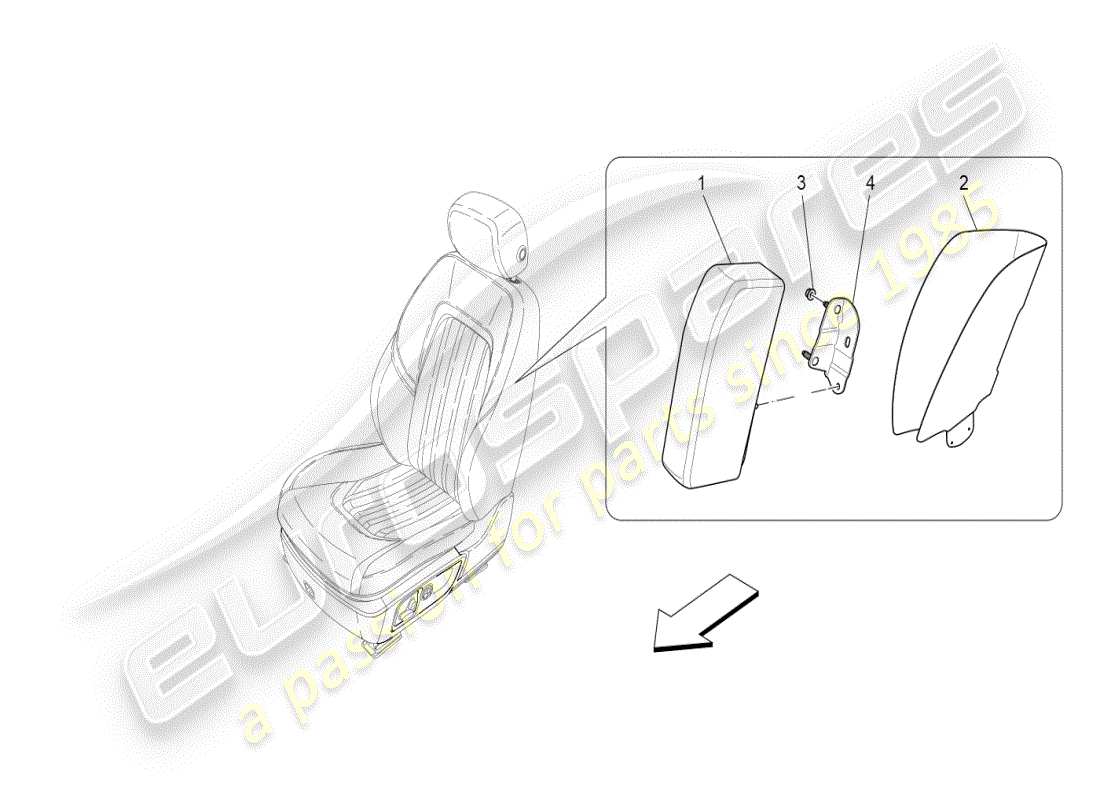 maserati ghibli (2021) front side bag system part diagram