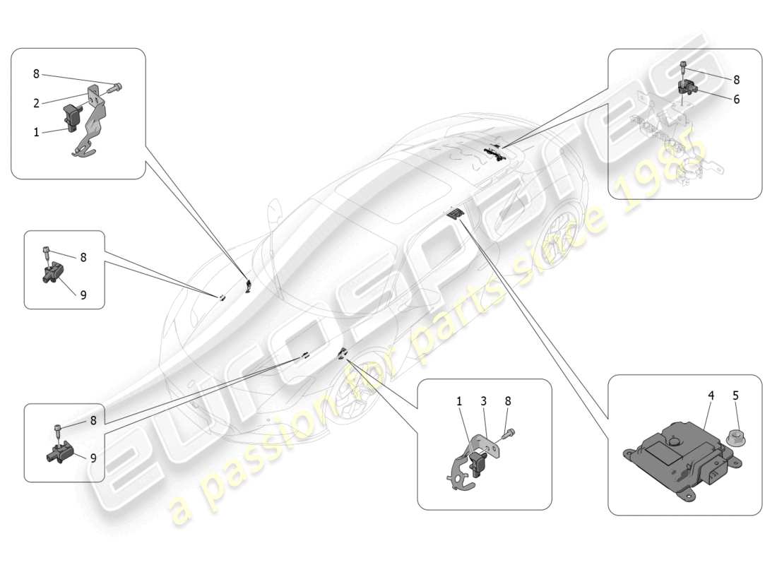 maserati mc20 (2022) electronic control (suspension) parts diagram