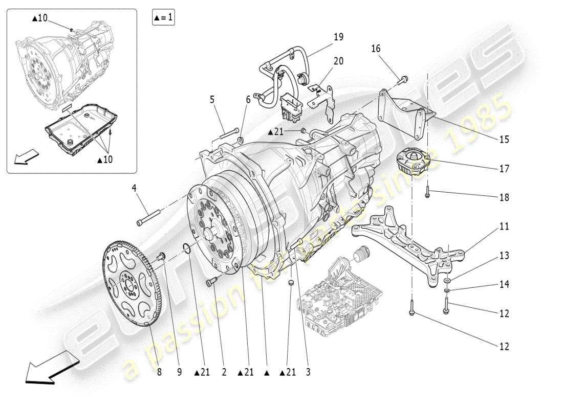 maserati ghibli (2021) gearbox housings part diagram