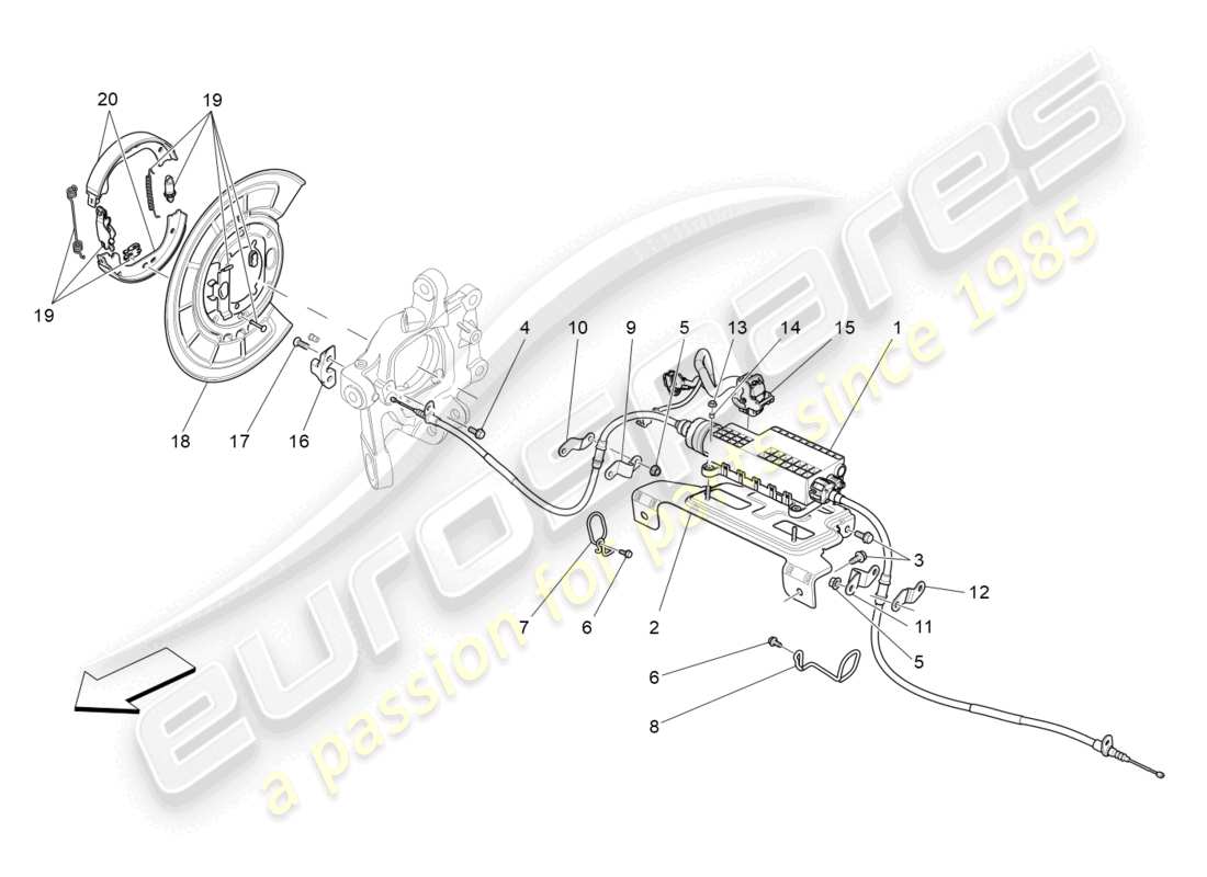maserati ghibli (2014) parking brake part diagram