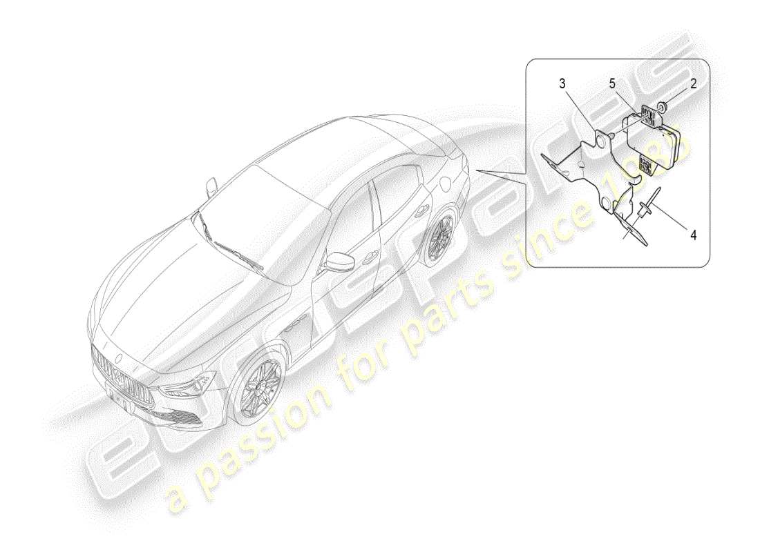 a part diagram from the maserati ghibli (2019) parts catalogue