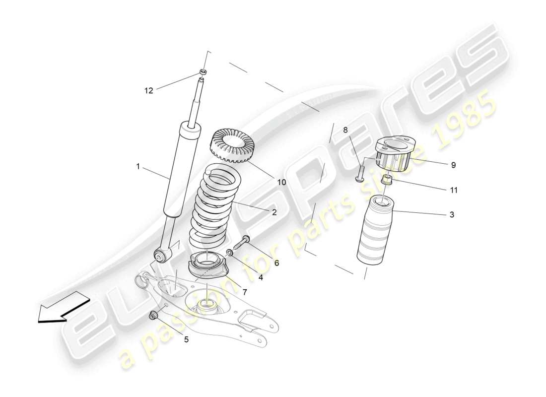 maserati ghibli (2016) rear shock absorber devices parts diagram