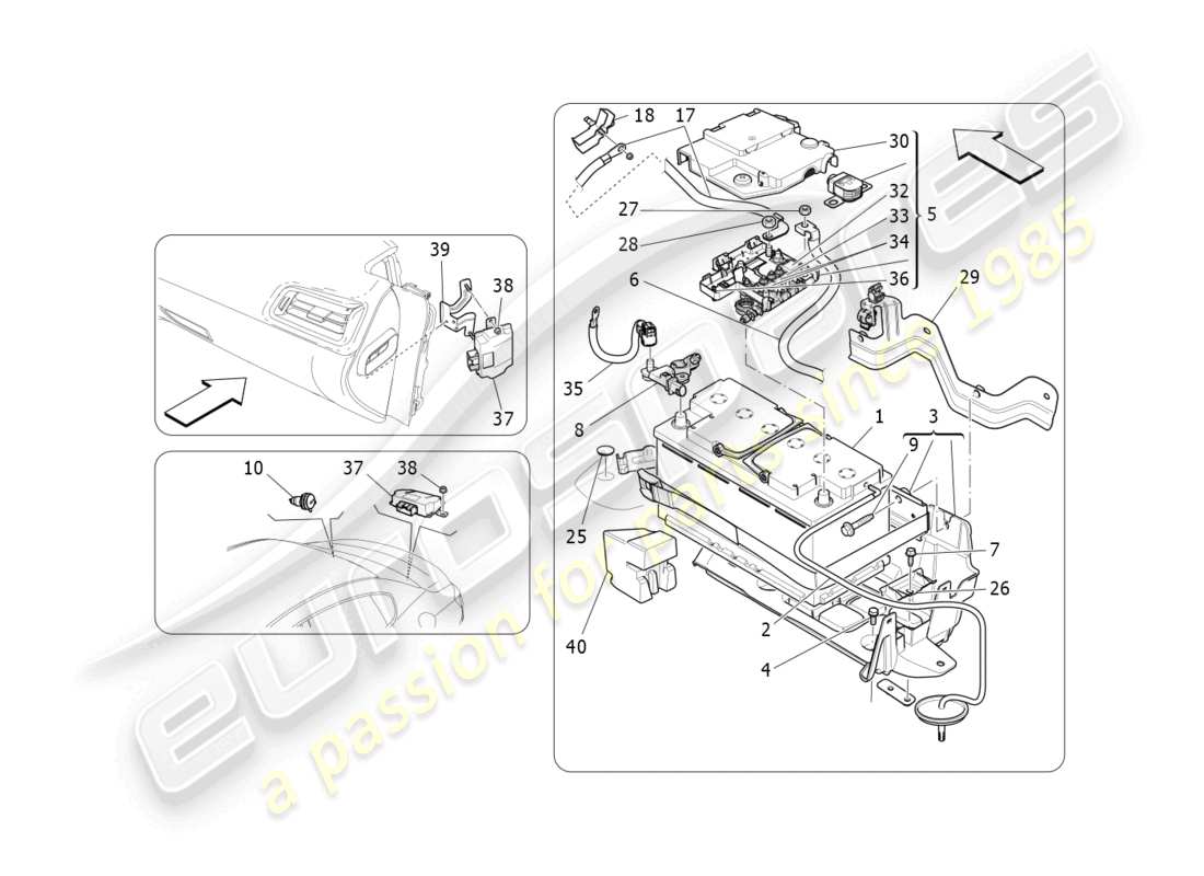 a part diagram from the maserati ghibli fragment (2022) parts catalogue