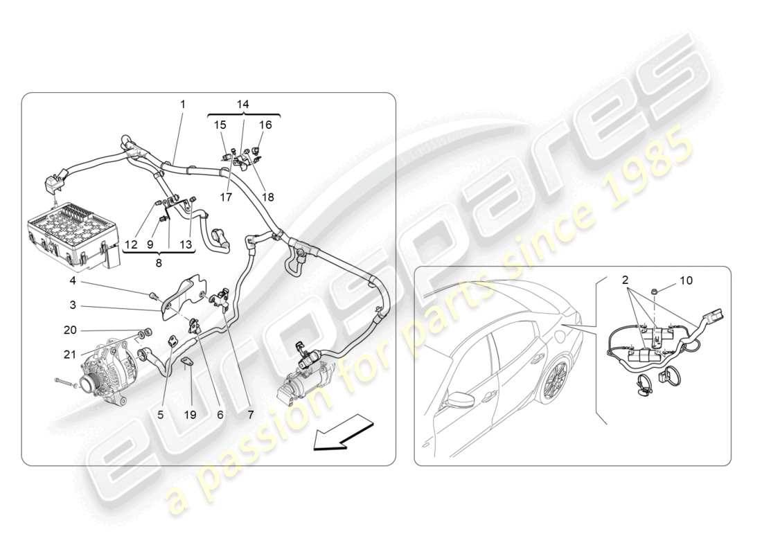 a part diagram from the maserati ghibli fragment (2022) parts catalogue