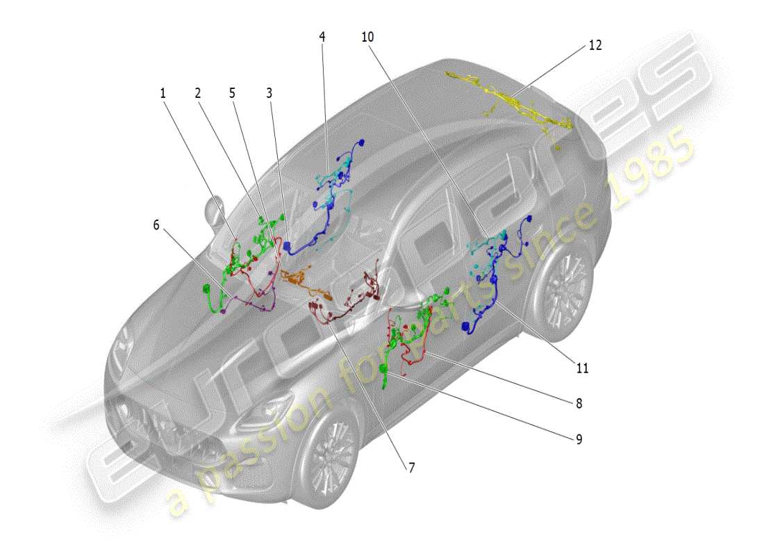 VIEW PARTS DIAGRAMS FROM THE MASERATI GRECALE PARTS CATALOGUE a part diagram from the maserati grecale parts catalogue