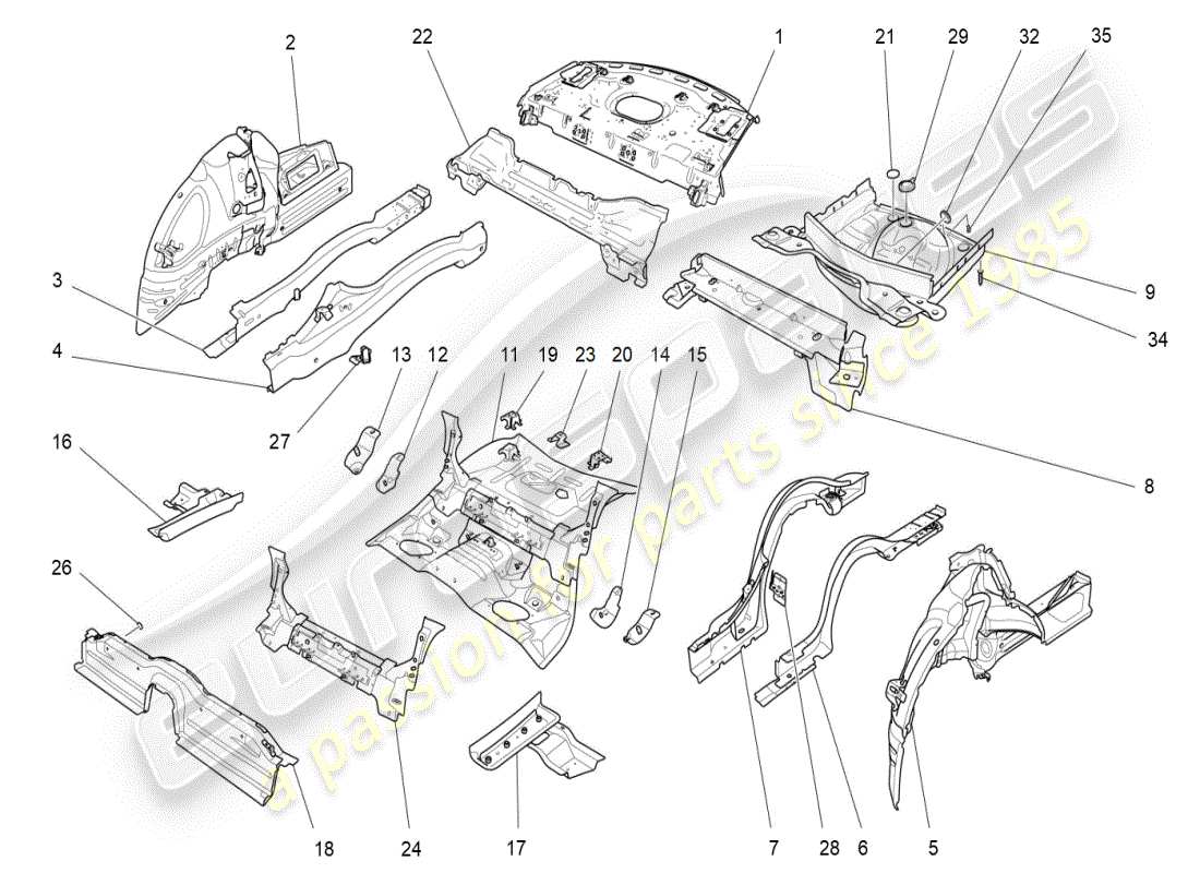 a part diagram from the maserati ghibli (2021) parts catalogue