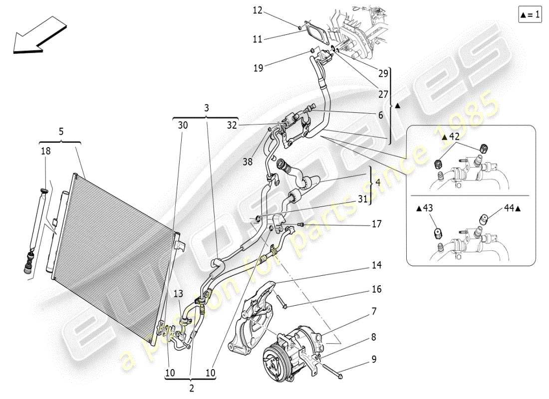 a part diagram from the maserati ghibli (2019) parts catalogue