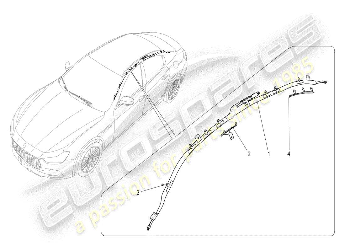 maserati ghibli (2019) window bag system part diagram