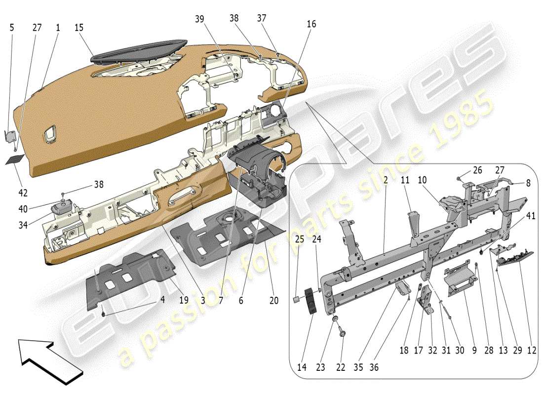a part diagram from the maserati mc20 parts catalogue