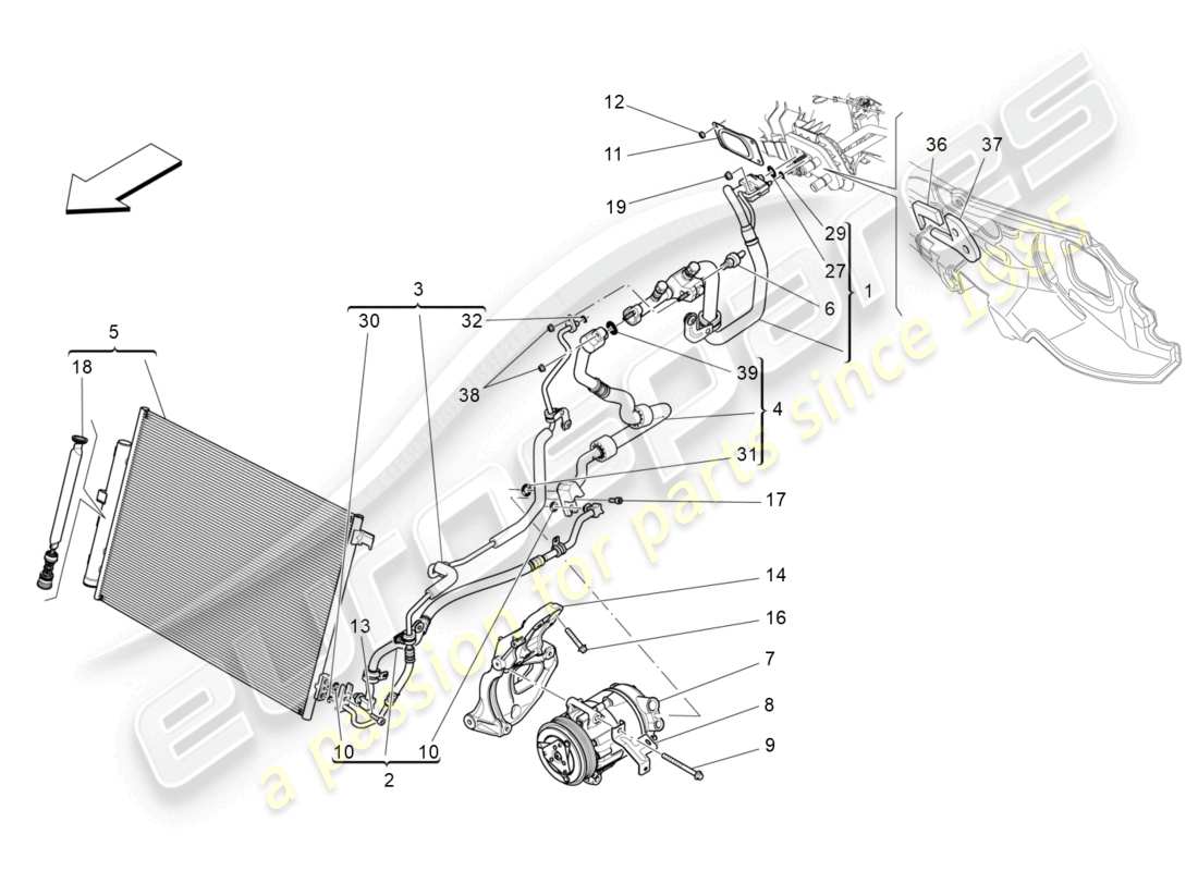 a part diagram from the maserati levante parts catalogue