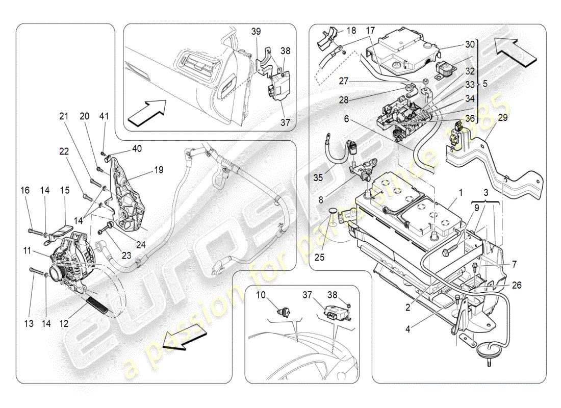 a part diagram from the maserati ghibli (2019) parts catalogue