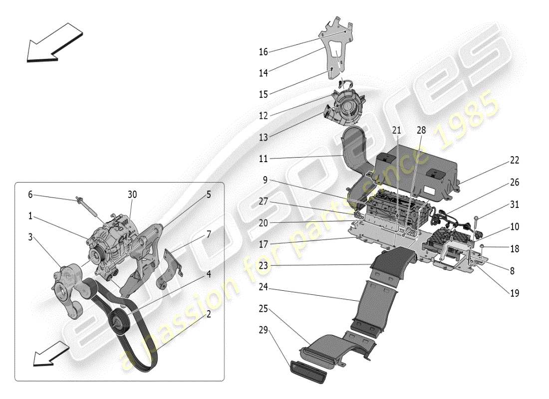 a part diagram from the maserati grecale modena (2023) parts catalogue