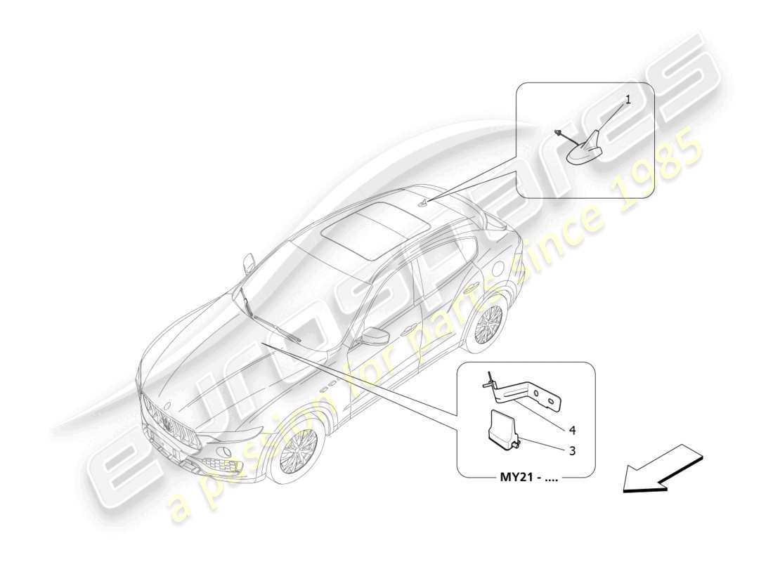a part diagram from the Maserati Levante Trofeo (2020) parts catalogue
