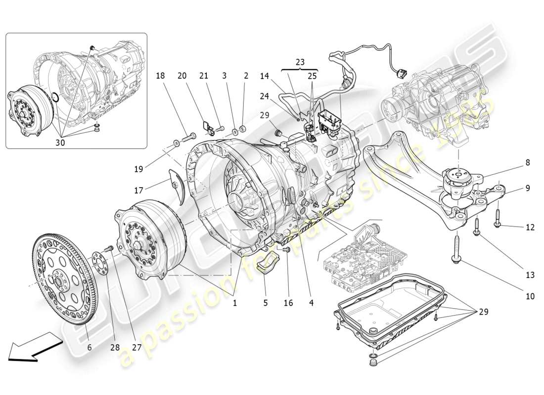 maserati levante gts (2020) gearbox housings parts diagram