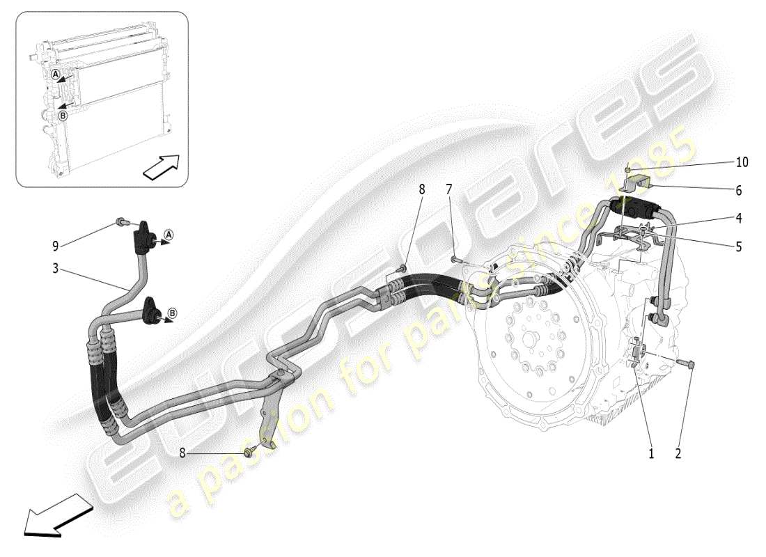 maserati grecale modena (2023) lubrication and gearbox oil cooling parts diagram