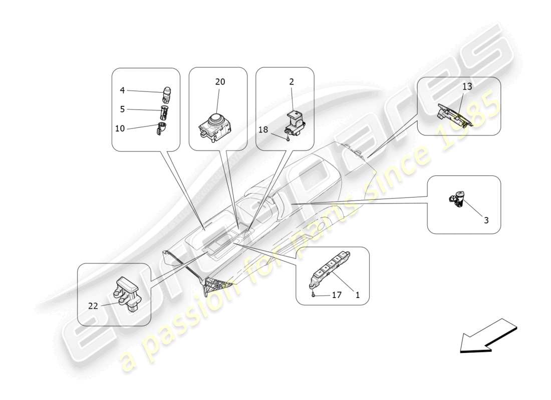 a part diagram from the maserati ghibli (2017) parts catalogue