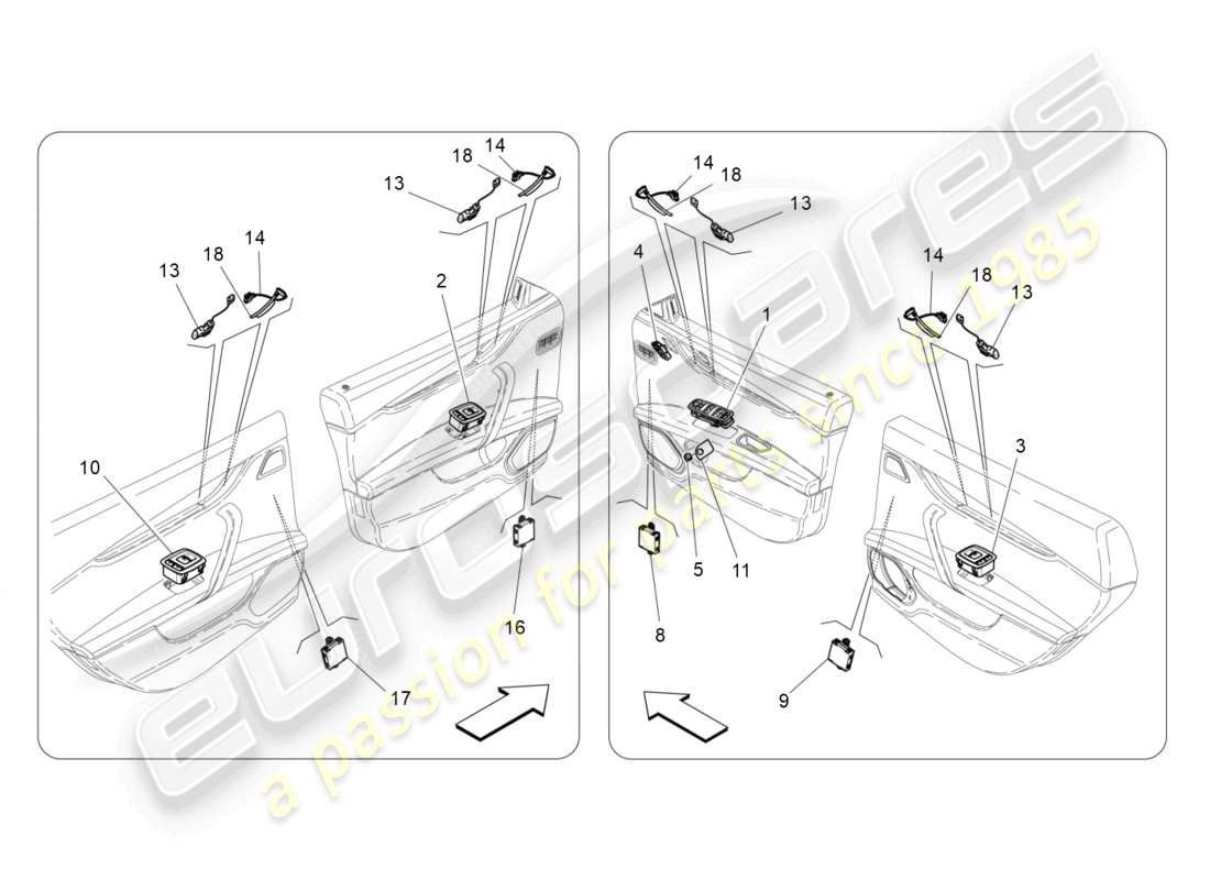 a part diagram from the maserati ghibli (2016) parts catalogue