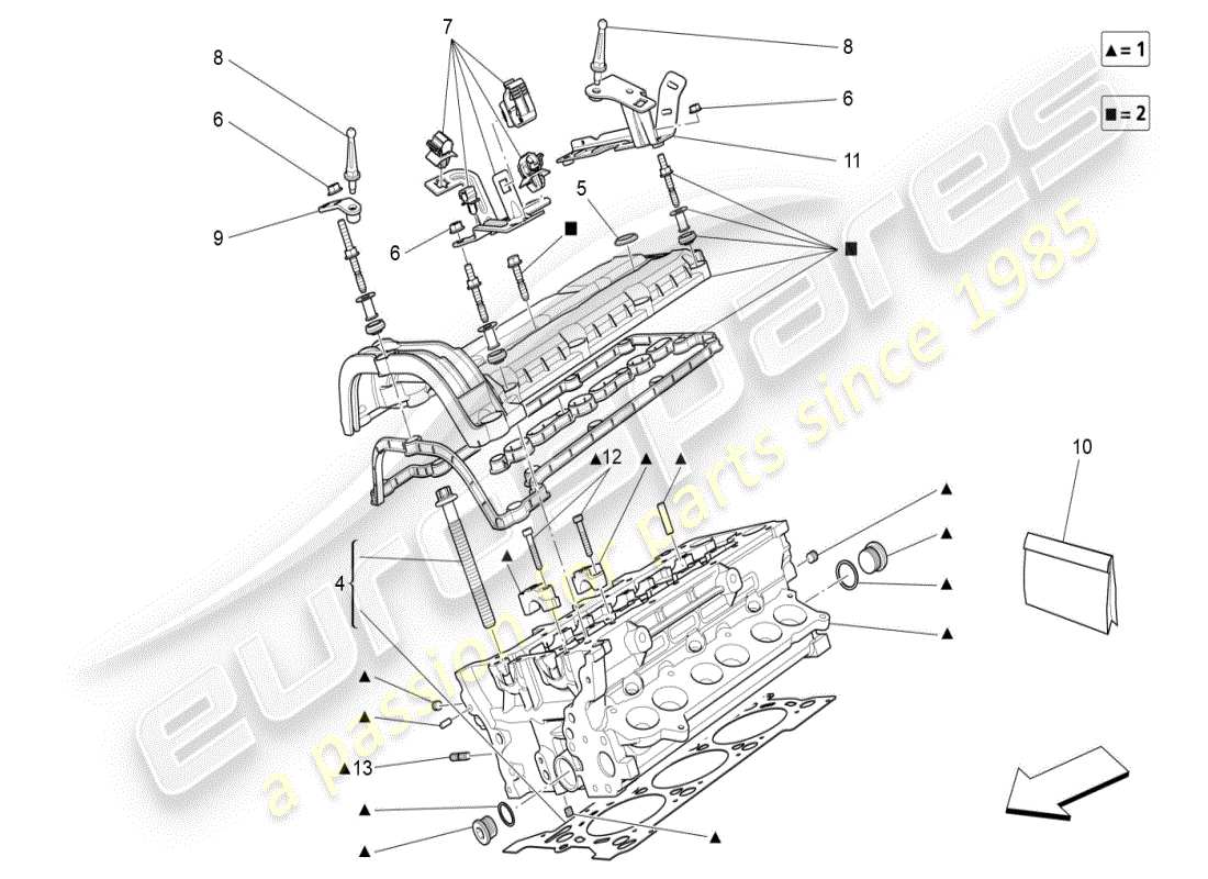 maserati ghibli (2020) rh cylinder head part diagram