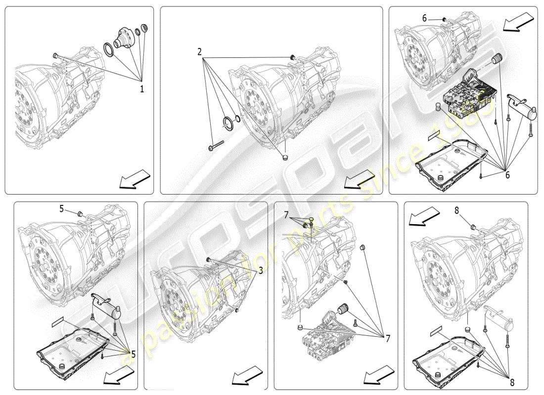 maserati ghibli (2021) gearbox housings part diagram