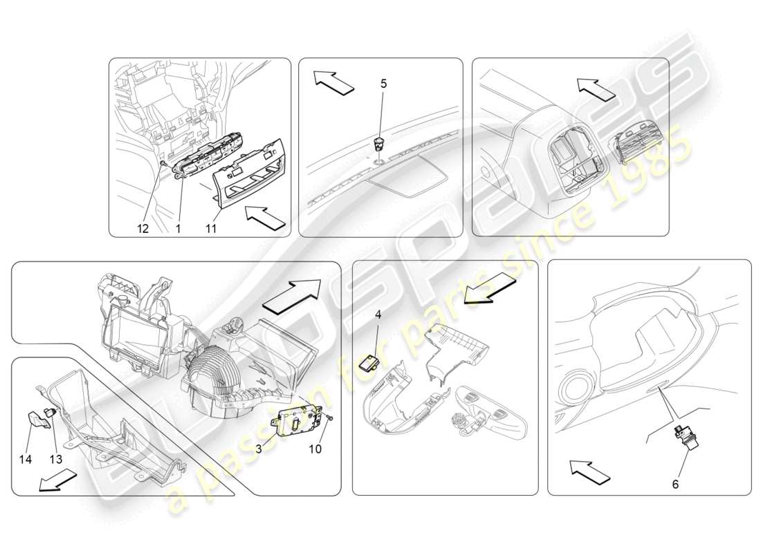 a part diagram from the maserati ghibli (2017 onwards) parts catalogue