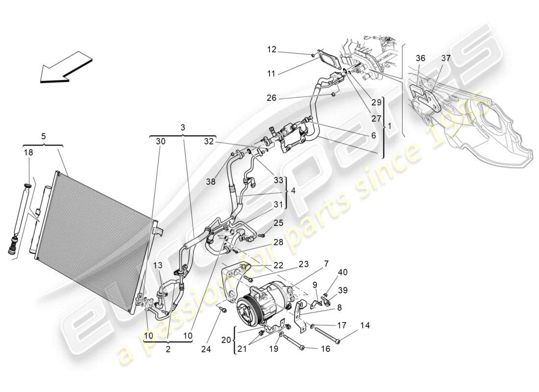 a part diagram from the maserati levante (2019) parts catalogue